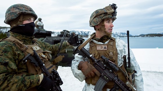 Amerikanske marinesoldater under øvelse Cold Response 2016.