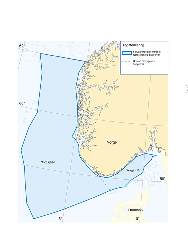 Figur 2.2 Forvaltningsplanområdet Nordsjøen og Skagerak