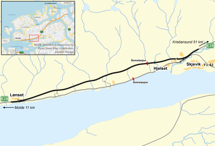 Figur 2.1 E39 Lønset–Hjelset
