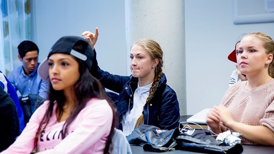 Bilde av elever i klasserom.