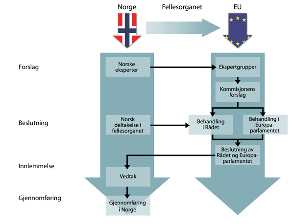 Figur 3.12 Prosedyrer og påvirkningsmuligheter i Schengen-relevante saker 
