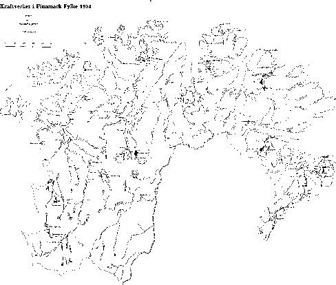 Figur 4-12.1 Kraftverker i Finnmark Fylke 1954: