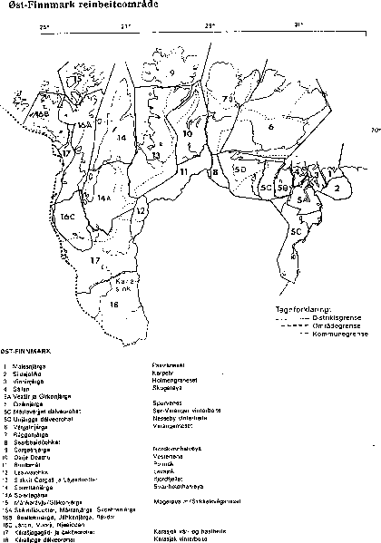 Figur 3-2.1 Kart over Aust-Finnmark reinbeiteområde