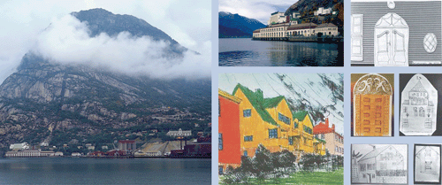 Figure 5.3 The hydropower plant in Tyssedal and examples of pupil contributions to the further ­development of Tyssedal.