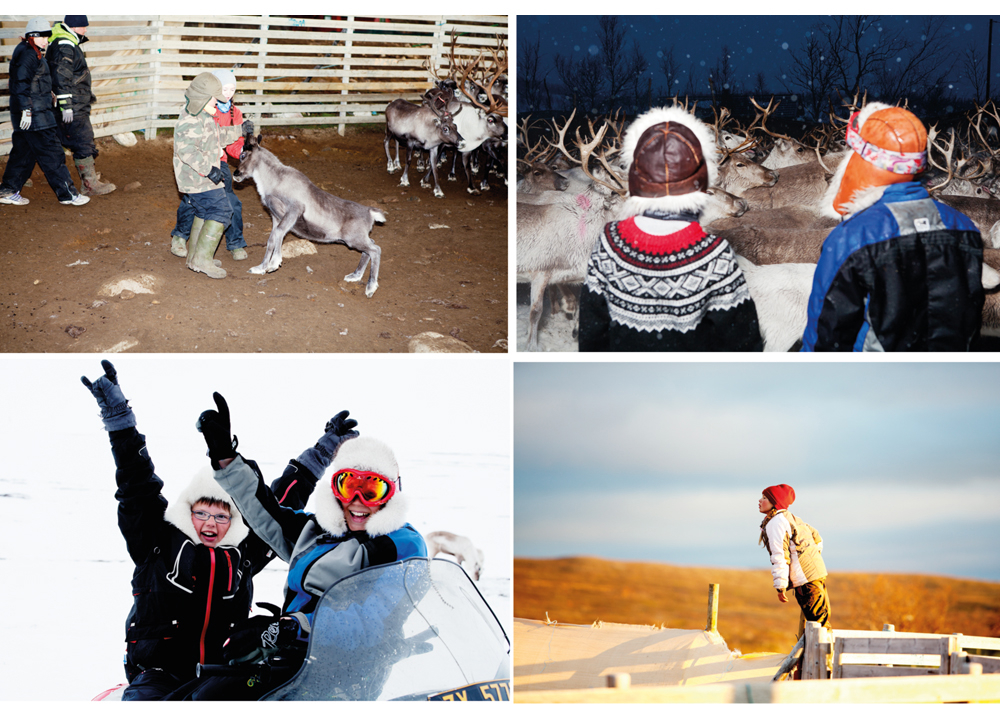 Figur 6.1 Arbeidsoppgavene i reindriften er mangfoldige og gjøres ofte av voksne og barn i fellesskap. Dette er en viktig arena for opplæring av fremtidens kompetente reindriftsutøvere.
