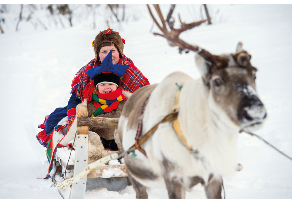 Figur 6.3 Kjøring med reinslede i Tana i Finnmark.