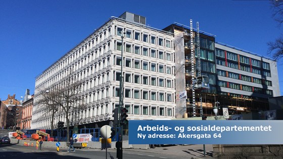 Bilete av Arbeids- og sosialdepartementes kontorbygning, Akersgata 64