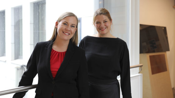 De to statsrådene foran et vindu