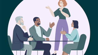 Ilustrasjon av personer som prater sammen