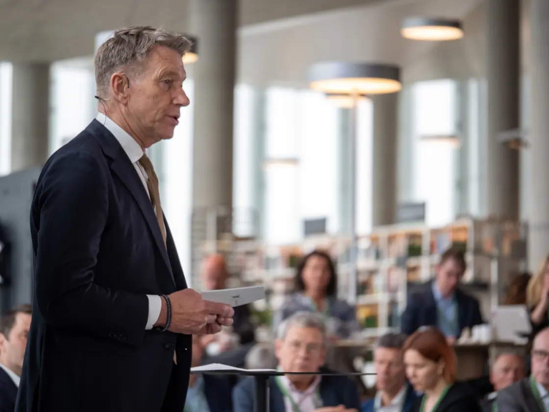 Minister of Energy Terje Aasland during his opening speech at the Nordic Energy Markets Forum.