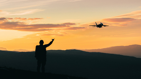 F/A-18 Super Hornet jagerfly over Setermoen skytefelt.