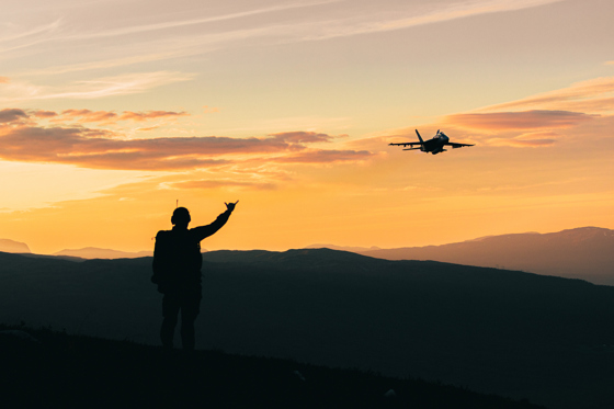 F/A-18 Super Hornet jagerfly over Setermoen skytefelt.