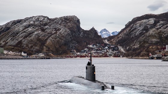 Norwegian submarine in Bodø harbour (ULA class).
