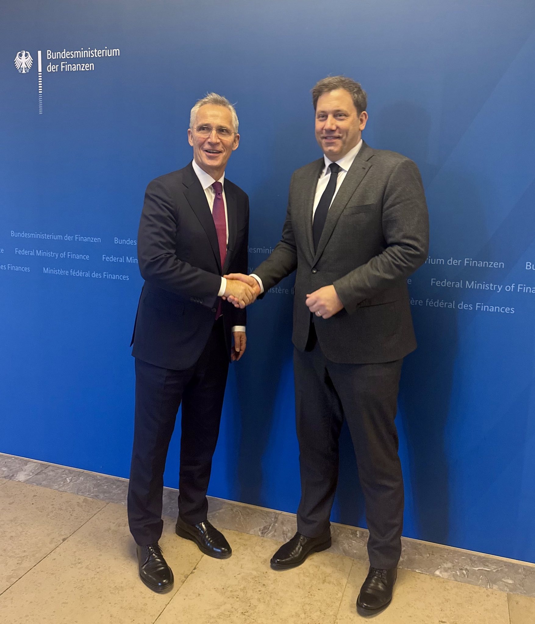 Finansminister Jens Stoltenberg og Tysklands finansminister Lars Klingbeil.