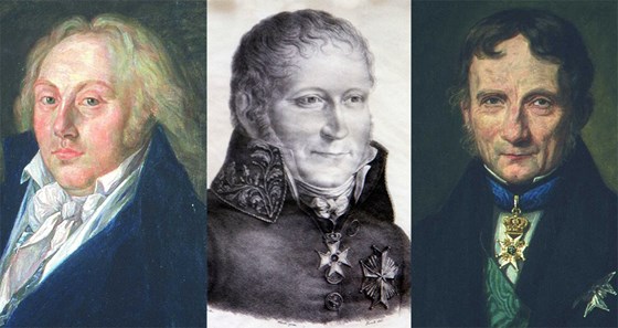Tre av våre tidligste justisministre: Mathias Sommerhielm, Christian Krohg og Poul Christian Holst.