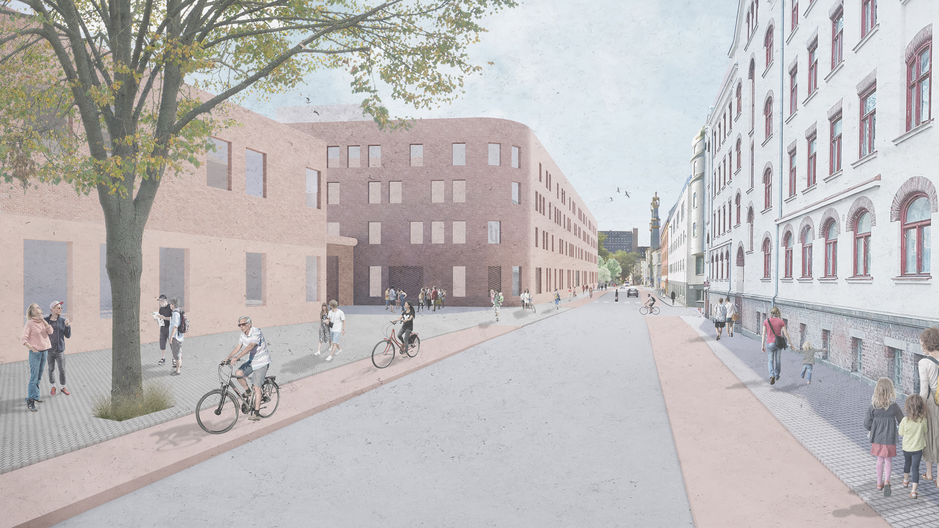 Illustrasjon av nye Oslo fengsel sett fra Åkerbergveien