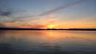 Oslofjorden i solnedgang