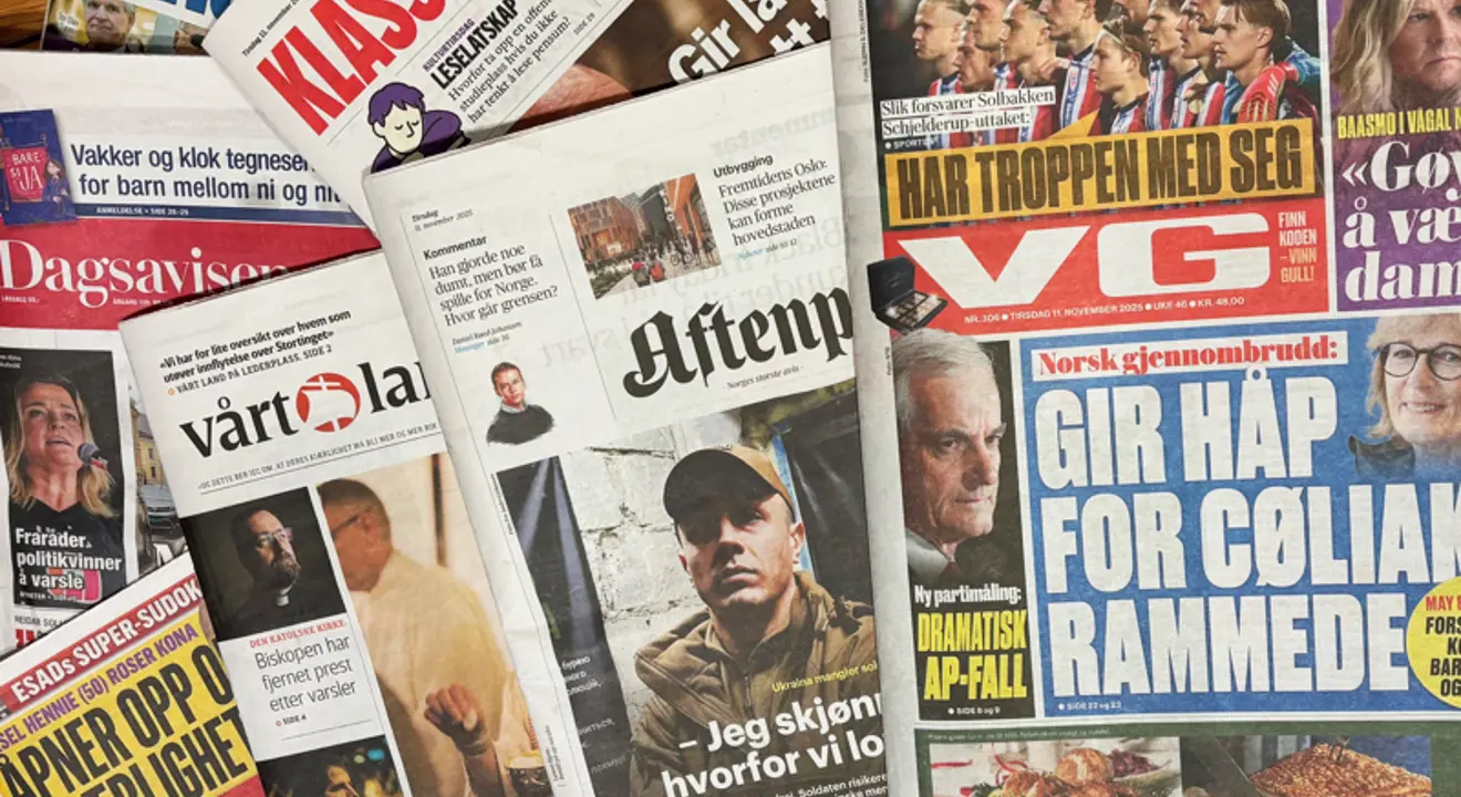 Illustrasjonsbilde med norske aviser