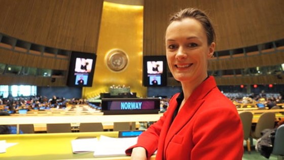 Anette Trettebergstuen at the UN's Headquarter.
