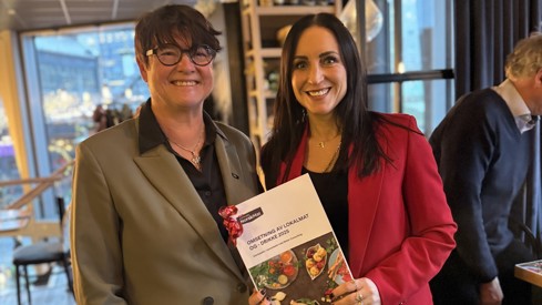 Statssekretær Hanne-Berit Brekken og administrerende direktør Anne Mette Johnsen i Stiftelsen Norsk Mat