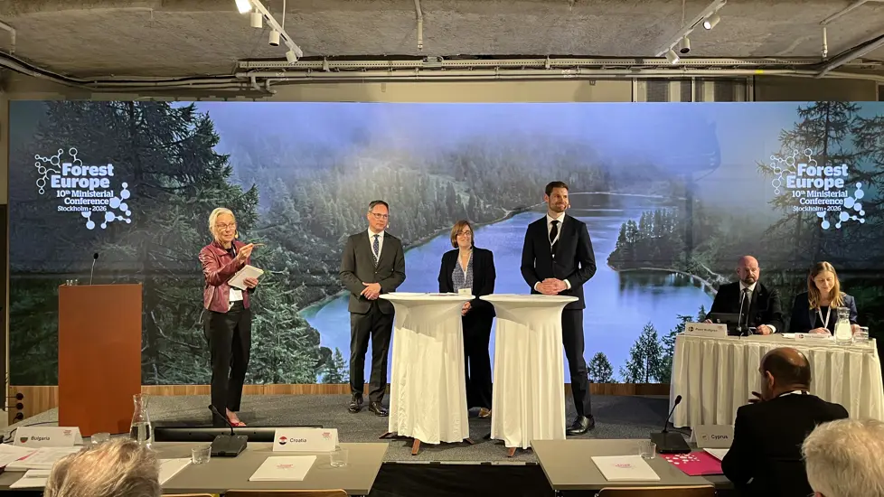 Sandtrøen på ministerkonferansen i Stockholm