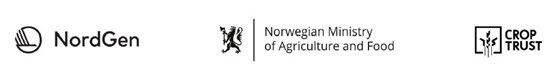 Logoer: NorGen, Landbruks- og matdepartementet, CropTrust.