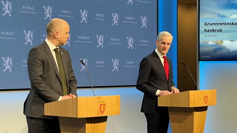 Finansminister Trygve Slagsvold Vedum og statsminister Jonas Gahr Støre