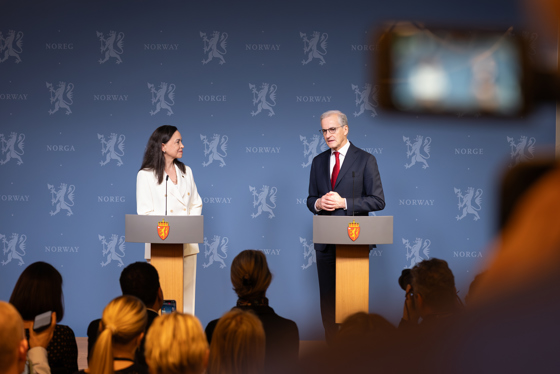 María Corina Machado and Jonas Gahr Støre.
