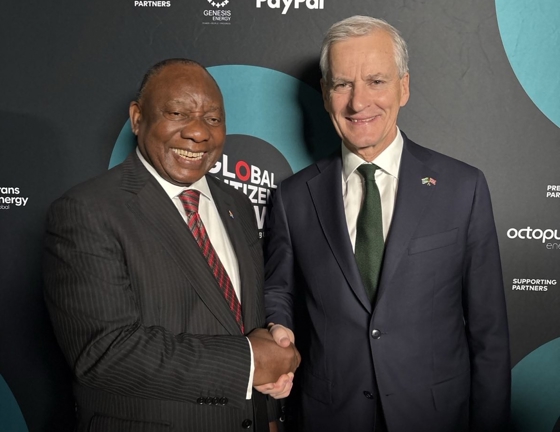 President of South-Africa Cyril Ramaphosa with Prime Minister Jonas Gahr Støre.