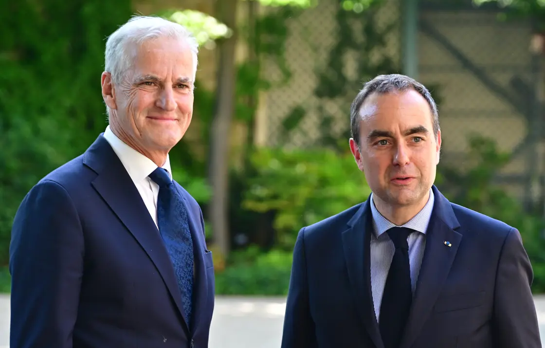 Statsminister Sébastien Lecornu og statsminister Jonas Gahr Støre.