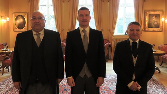 From left: Ambassador of Egypt, H.E. Mr Amr Ramadan,  Ambassador of Kosovo, H.E. Mr Uliks Emra and Ambassador of Montenegro, H.E. Mr Mirsad Bibović. Credit: Tonje Røed, MFA