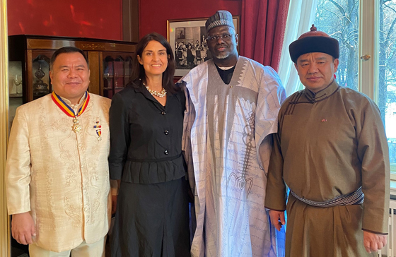 From left: Ambassador of the Philippines, H.E. Mr Enrico Fos, Ambassador of Canada, H.E. Ms Deirdre Kent, Ambassador of Nigeria, H.E Mr Bukar Buni Hamman and Ambassador of Mongolia, H.E. Mr Janabazar Tuvdendorj. Credit: Tonje Røed, MFA