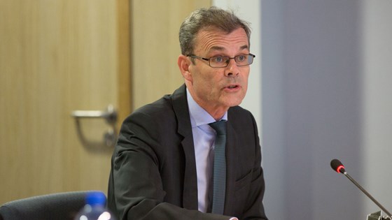 Norges ambassadør til EU, Atle Leikvoll under møtet i EØS-komiteen 30. april 2015.