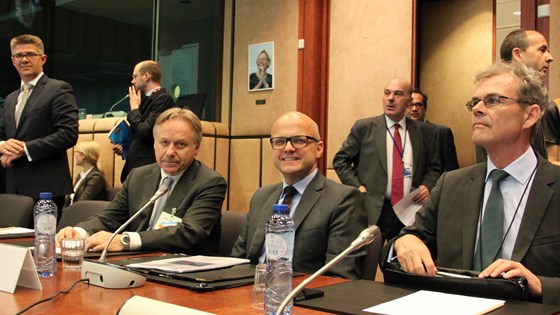 EØS/EU-minister Vidar Helgesen deltok på EØS-rådet i Brussel 18. mai 2015.