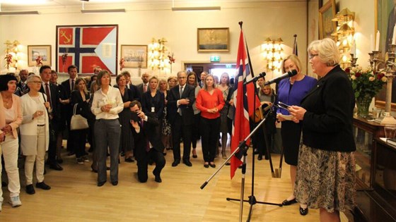 Minister of EEA and EU Affairs Elisabeth Aspaker celebrating Europe Day in Oslo. Photo: European External Action Service (EEAS)
