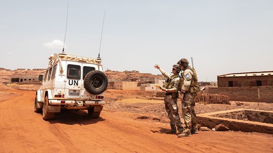 Norske FN-soldater ute på rekognoseringsoppdrag i Malis hovedstad Bamako.  Onar Digernes Aase, Forsvaret