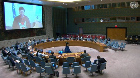ICCs hovedanklager Fatou Bensouda orienterte Sikkerhetsrådet om domstolens etterforskning i Darfur i Sudan. Dette var hennes siste orientering til Sikkerhetsrådet som hovedanklager. Foto: FN