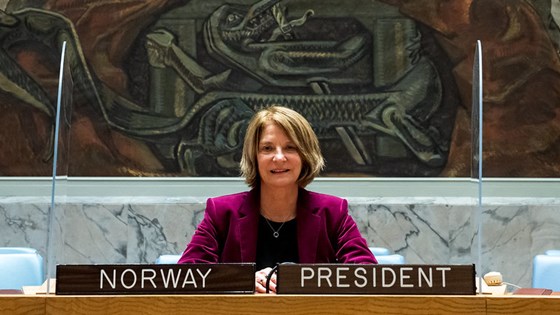 Norges FN-ambassadør Mona Juul avsluttet presidentskapet i Sikkerhetsrådet siste dagen i januar. Fra 1. februar tok Russland over presidentklubba. Foto: FN-delegasjonen