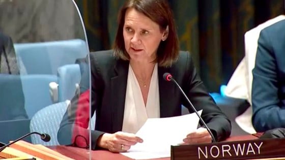 Norge orienterte Sikkerhetsrådet som leder av sanksjonskomiteen for Isil og al-Qaida om terrorisme som et globalt fenomen. Foto: FN-delegasjonen