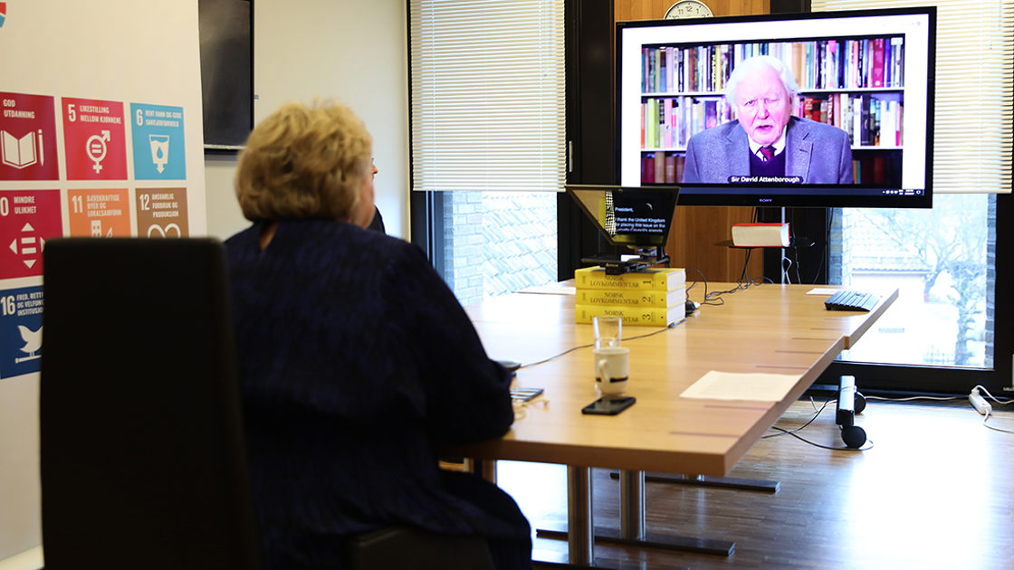 Statsminister Erna Solberg holdt Norges innlegg om hvordan klimaendringer kan føre til økt ustabilitet og konflikt. Det var første gang hun holdt innlegg som medlem i Sikkerhetsrådet. Foto: Ingrid Myklebust, SMK