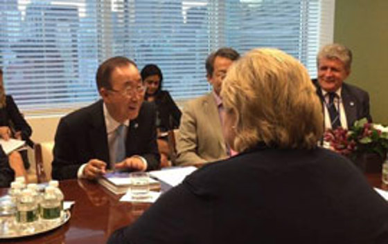 Godt humør (2), også i møtet med generalsekretæren. Foto: Ragnhild Simenstad, FN-delegasjonen