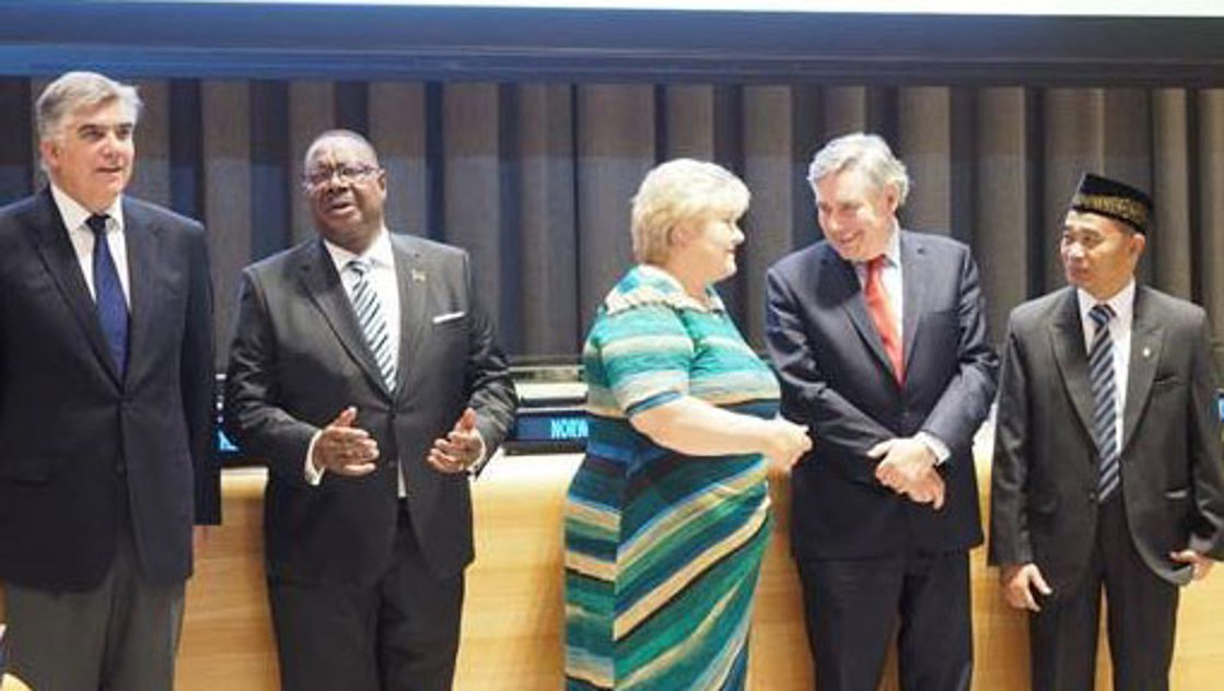 Erna Solberg på Utdanningskommisjonens overlevering av sin rapport. Foto: Ragnhild Simenstad, FN-delegasjonen