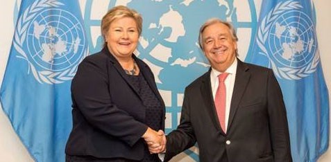 Solberg og Guterres i FN