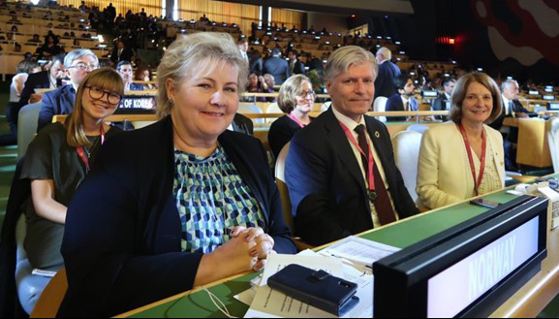 Norge på plass på klimatoppmøtet. Foto: FN-delegasjonen