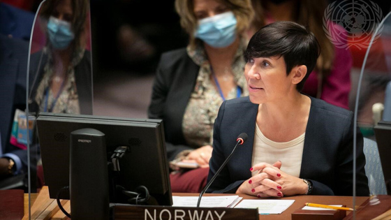 Utenriksminister Ine Eriksen Søreide i Sikkerhetsrådet. Foto: Ariana Lindquist, FN