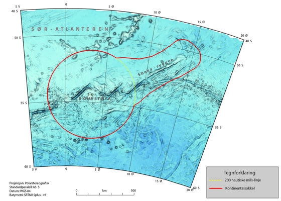 Kontinentalsokkelen ved Bouvetøya.
