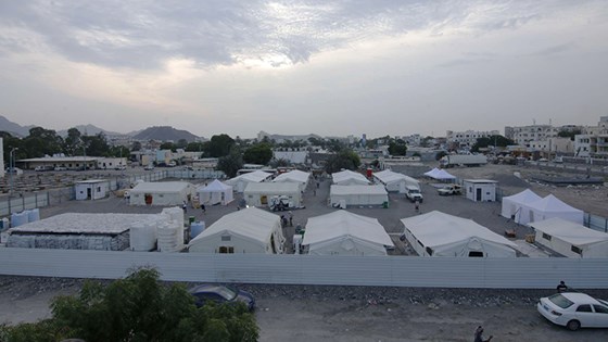 Norges Røde Kors har  bidratt til at  et feltsykehus for behandling av koronapasienter nå er åpnet i Aden, sør i Jemen. Foto: Norges Røde Kors