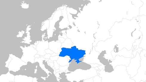 Ukraina - med grenser til Russland og Hviterussland i nord, Polen i vest/nordvest, Slovakia og Ungarn i vest og Romania og Moldova i sørvest. Ill.: wikimedia commons