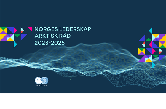 Plakat til nett-TV-sending med teksten Norges lederskap Arktisk råd 2023-2025
