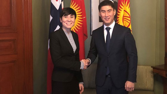 The Foreign Minister of the Kyrgyz Republic, Chingiz Aidarbekov, and Norwegian Foreign Minister Ine Eriksen Søreide. Credit: Jannicke Graatrud, MFA